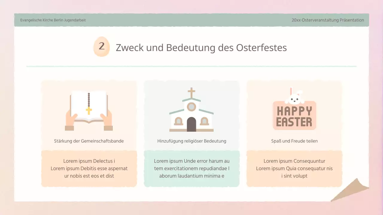 Ein einfacher Planer für das Osterfest in Rosa und Gelb