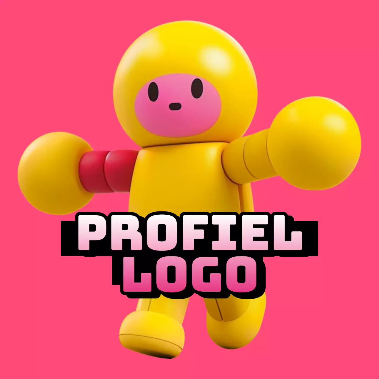 Advertentie voor een schattig roze en geel spellogo