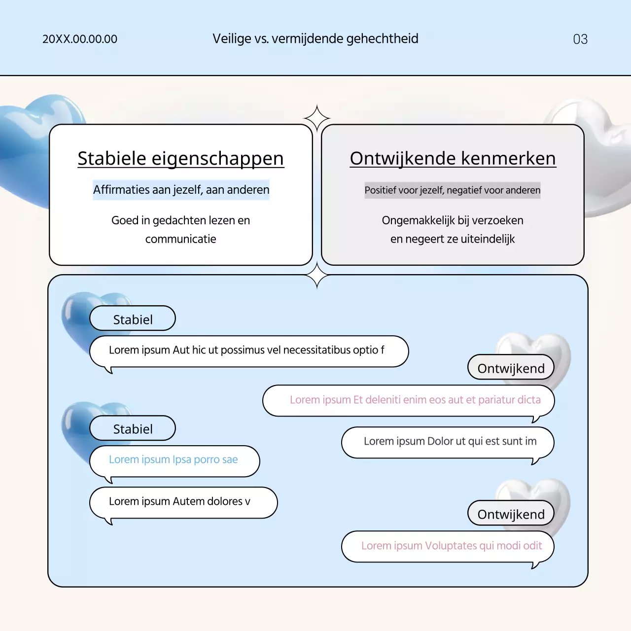 Testpaal in aanbouwstijl met lichtblauwe en ivoorkleurige accenten