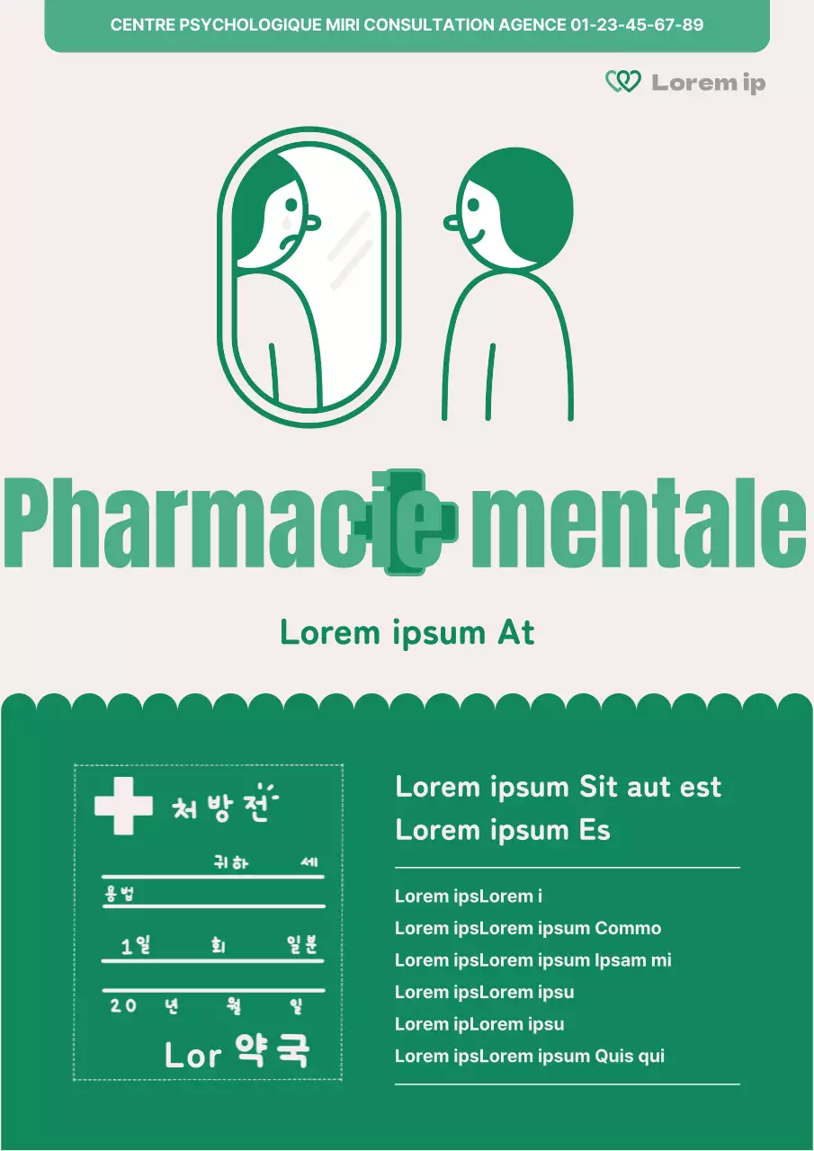 Promotion simple du conseil psychologique en vert et ivoire