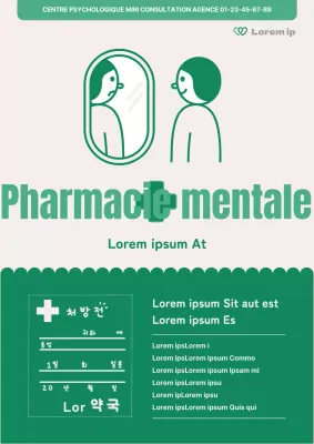 Promotion simple du conseil psychologique en vert et ivoire