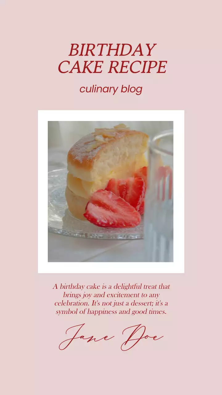 Pink Elegant Cake Recipe Guide Instagram Post