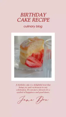 Pink Elegant Cake Recipe Guide Instagram Post