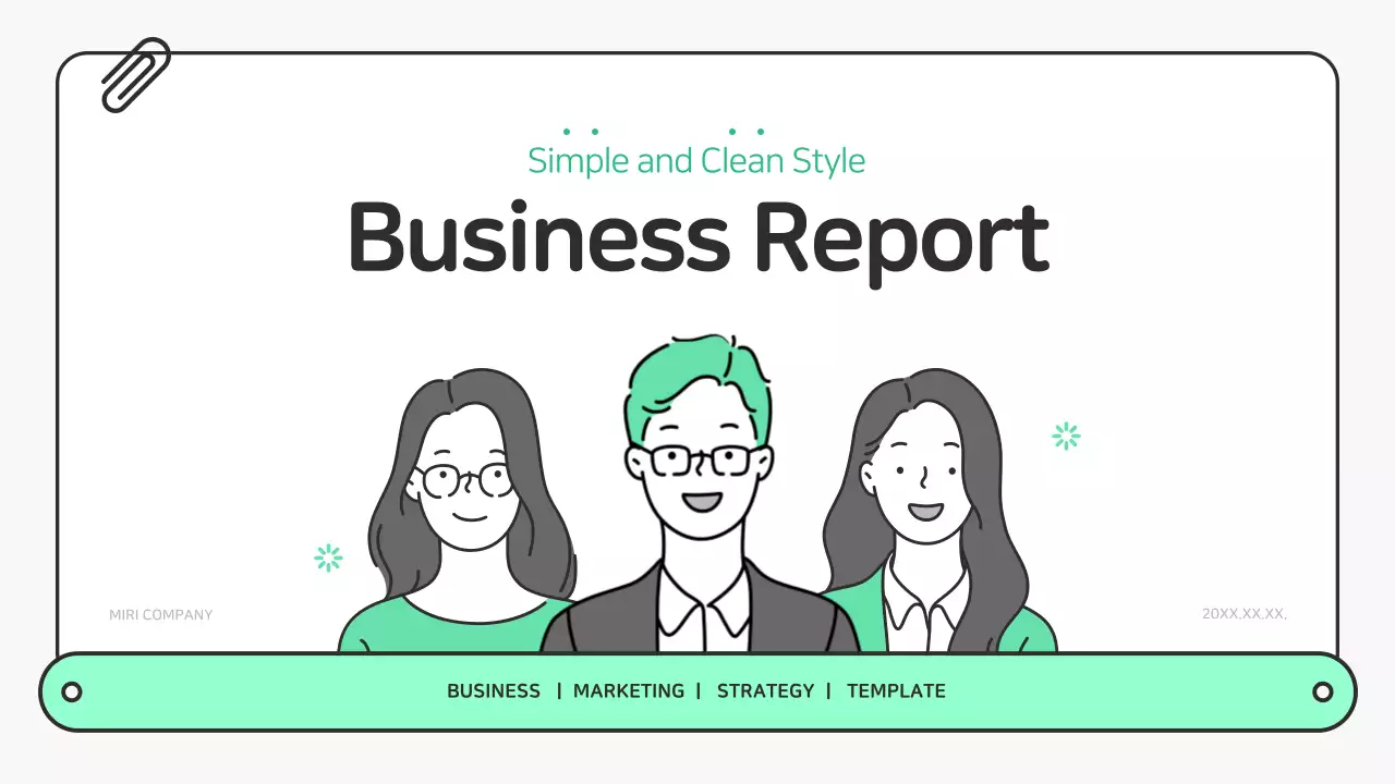민트 심플 비즈니스 보고서 프레젠테이션