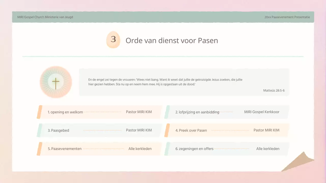 Een eenvoudige planner voor roze en geel paasfeest