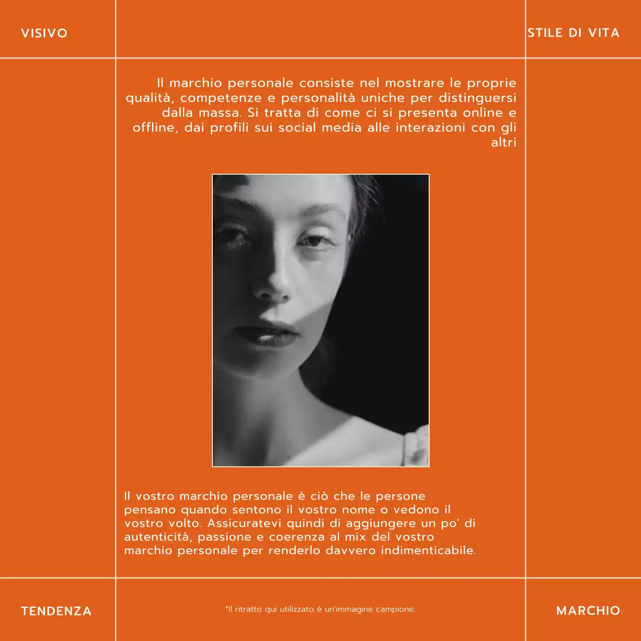 Tendenza arancione e bianca Stile di vita moderno e promozione del blog Trevel