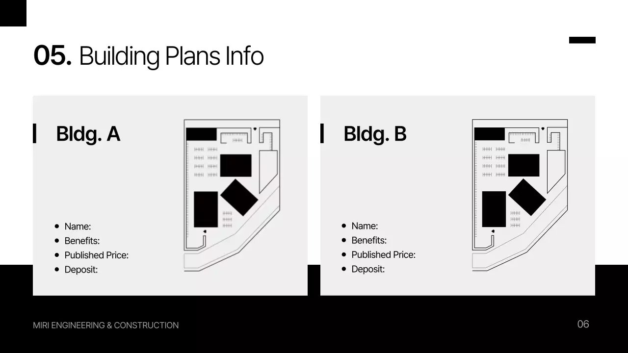블루 모던 건설 프리젠테이션