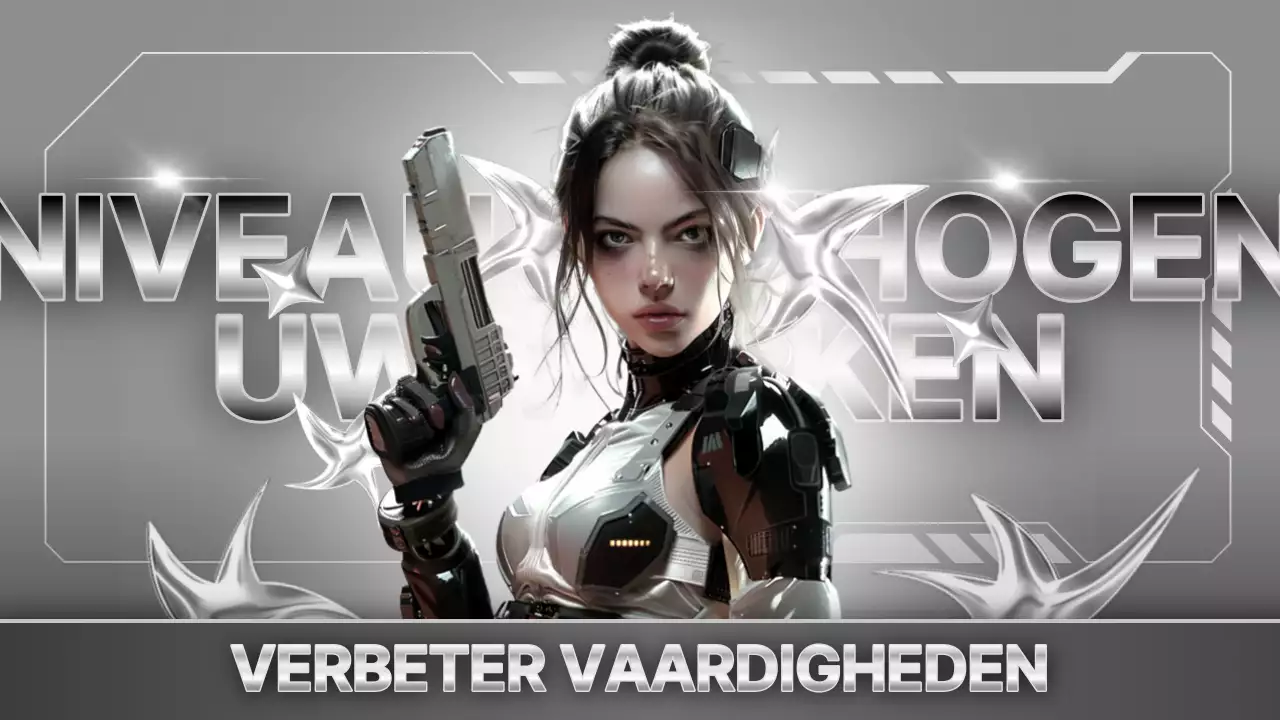 Een verzameling zilveren en witte, op sci-fi geïnspireerde videocontent voor games