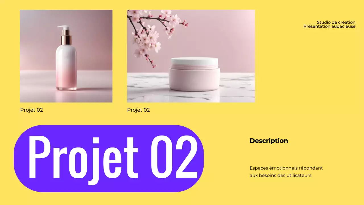 Un portefeuille de design audacieux en violet et jaune