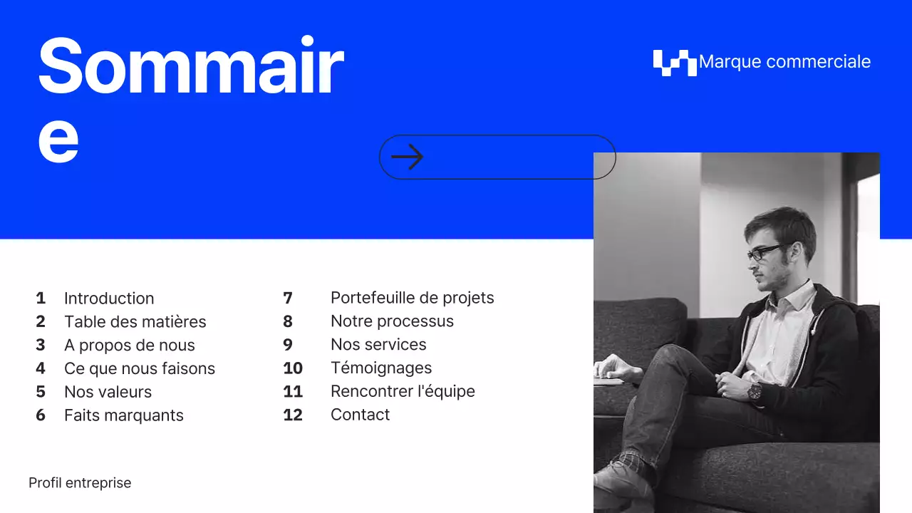 Profil de l'entreprise Grey and Blue Minimal