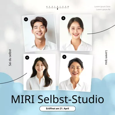 Förderung eines einfachen Selbststudios in Hellblau und Grau