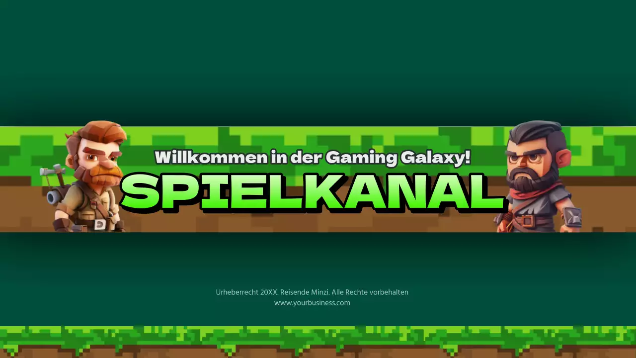 Grünes und schwarzes Fantasy-Spiel YouTube ChannelArt