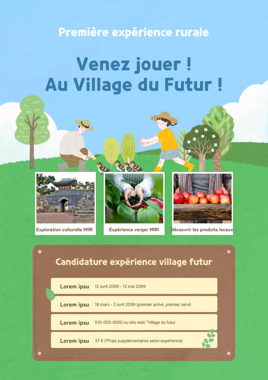 Promouvoir la candidature au programme des villages d'expérience rurale Lotus et Sky Blue Nature