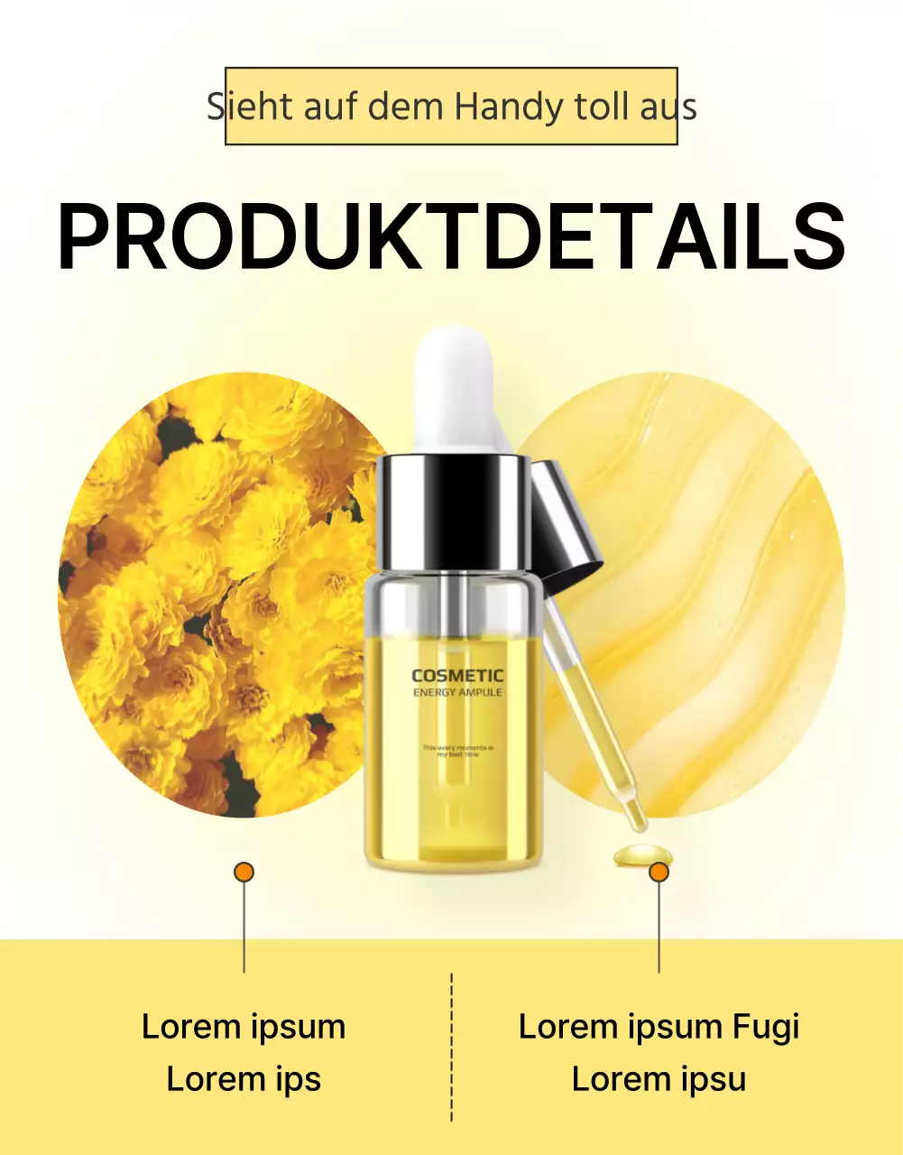 Einfache Hautpflegeprodukte in Gelb und Orange beschreiben und erläutern