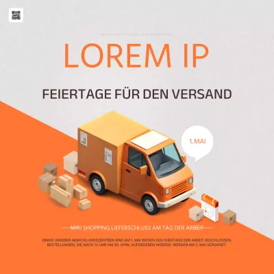 Eine einfache Feiertagsmitteilung zum Tag der Arbeit in Orange und Beige