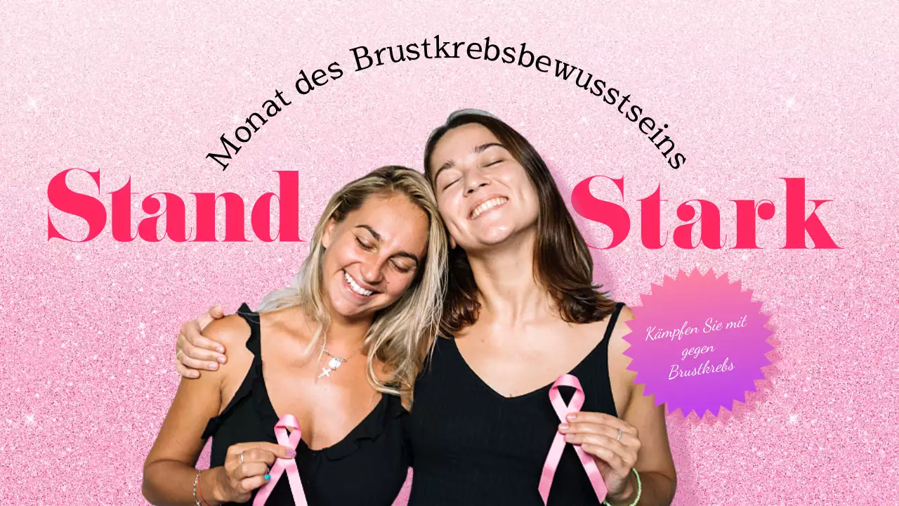 Haupttitel zum Breast Cancer Awareness Day mit einem Hauch von rosa Luxus