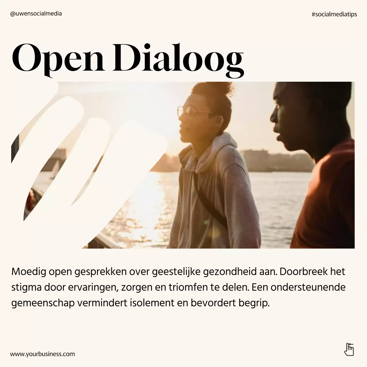 Beige Minimal Mental Wellness Goede Lifestyle Instagram Carrousel Post