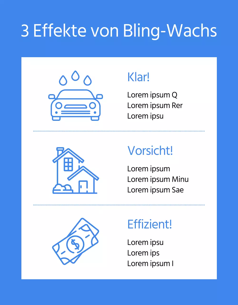 Minimalistische Autowaschanlage Produktanzeige mit blauem Hintergrund