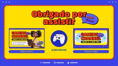 Promova o vídeo do seu canal de jogos com um toque de azul e amarelo