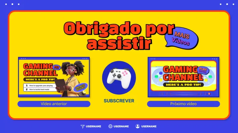 Promova o vídeo do seu canal de jogos com um toque de azul e amarelo