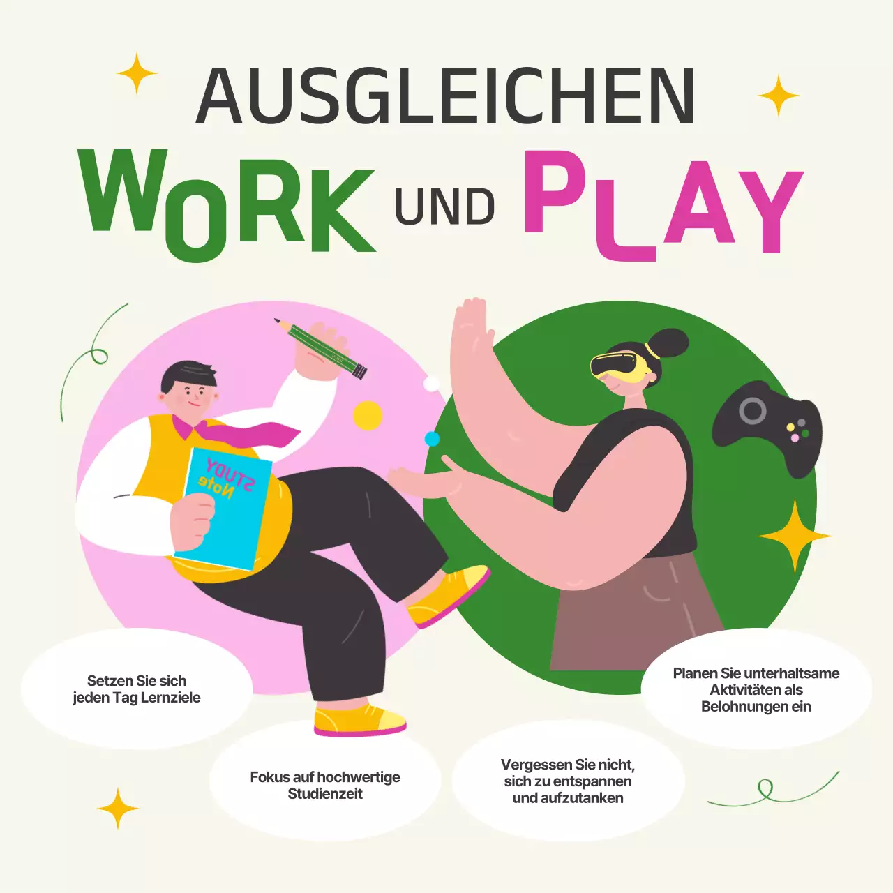 Ein Studentenführer für einen modernen Spring Break in Grün und Gelb