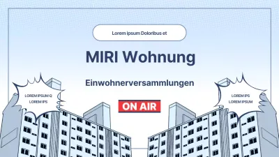 Informationen über die Wohnungseigentümergemeinschaft in Hellblau und roten Akzenten