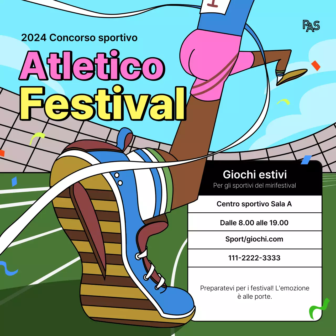 Promuovete il Festival del Movimento Mondiale con un tocco di verde e marrone.