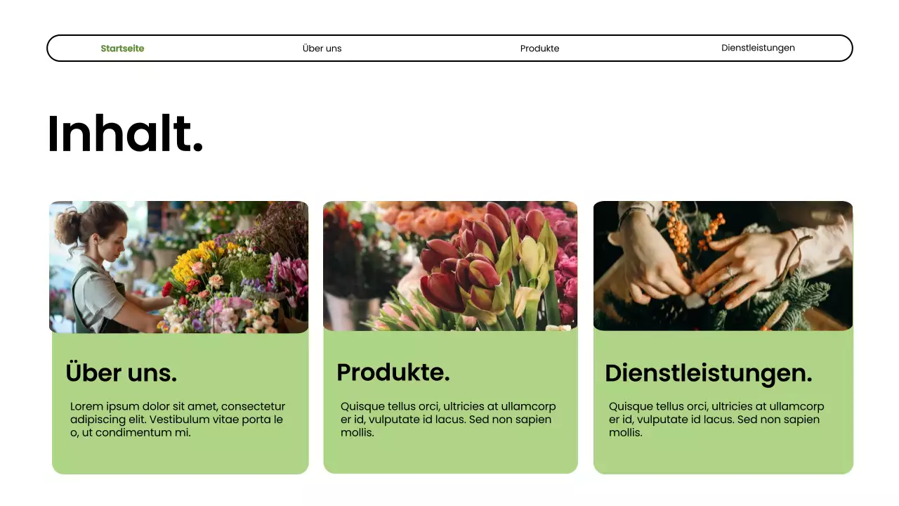 Vorstellung des Unternehmens Green Modern Flower Shop