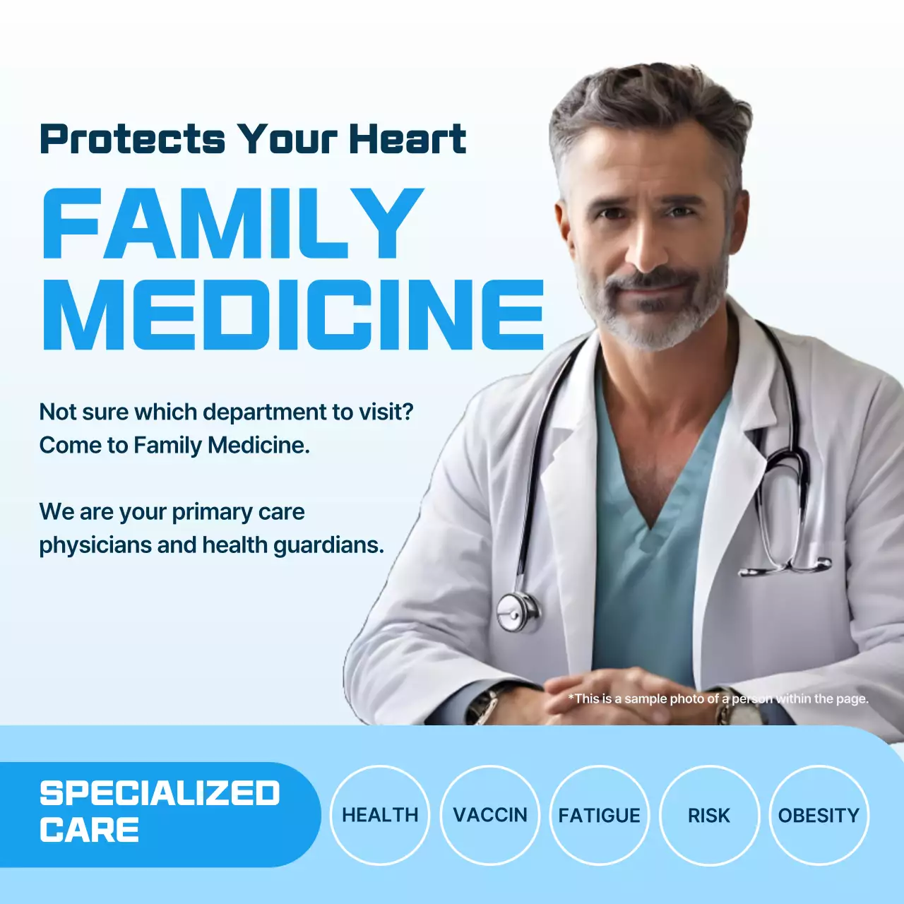 Blue Modern Healthcare Advertisement Social Media Post