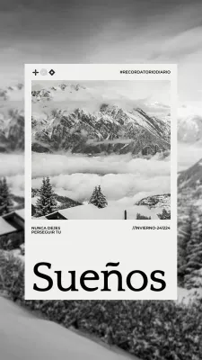 Gris Minimal Estética Cita Recordatorio Motivación con Marco de Fotos Instagram Story