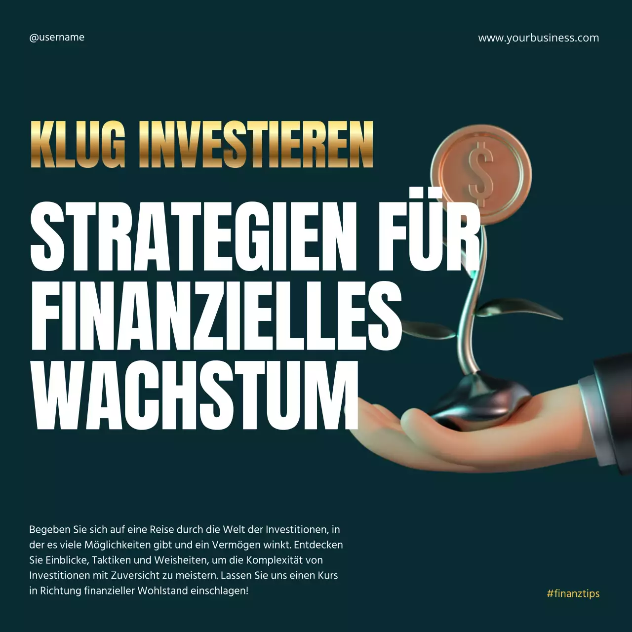 Schwarz Gold Elegant Metallisch Fett Investition Finanzstrategie Instagram Karussell Post