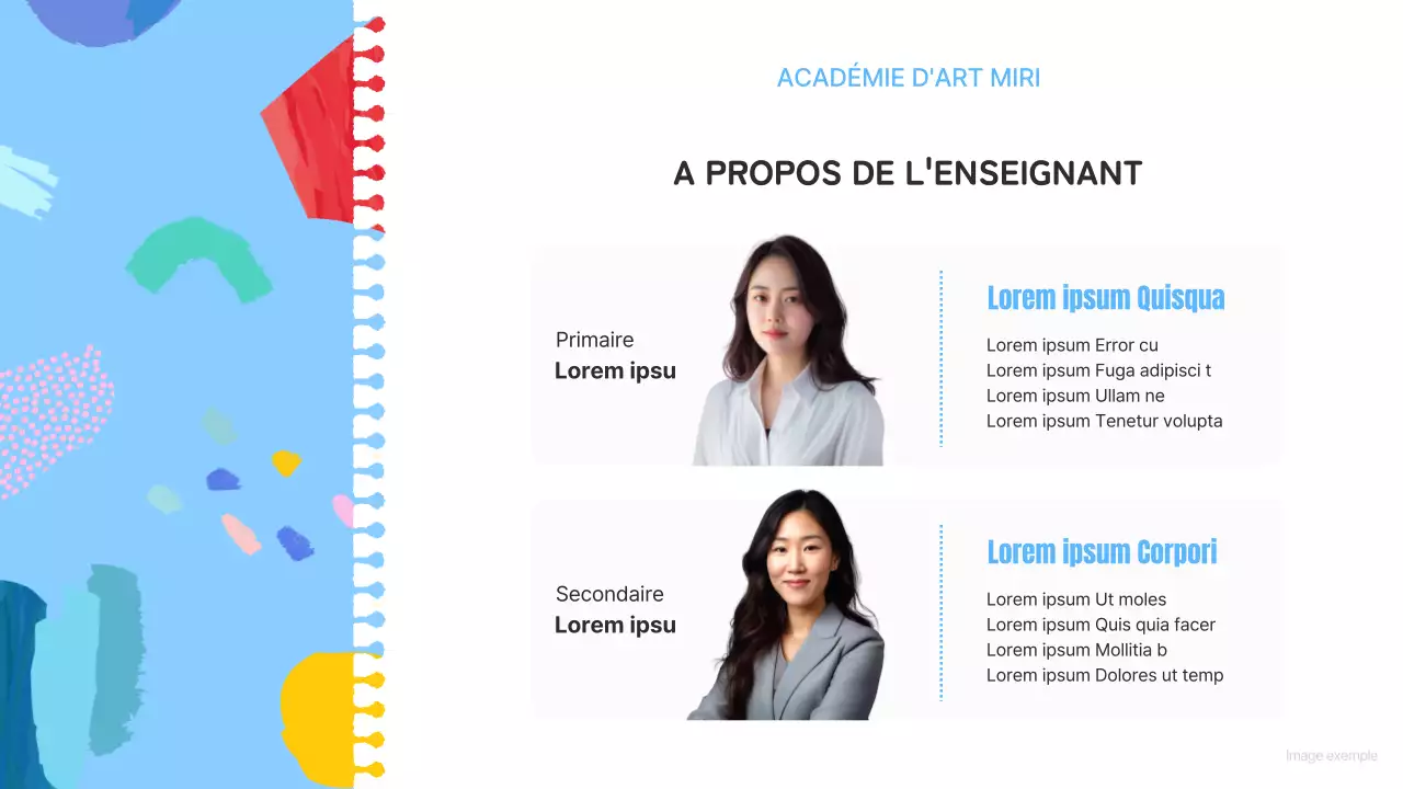 Une introduction bleu clair et rose à une belle école d'art