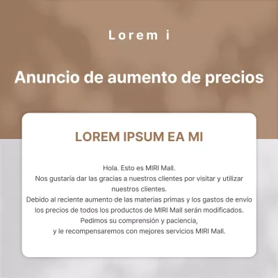 Marrón, anuncios de subida de precios limpios