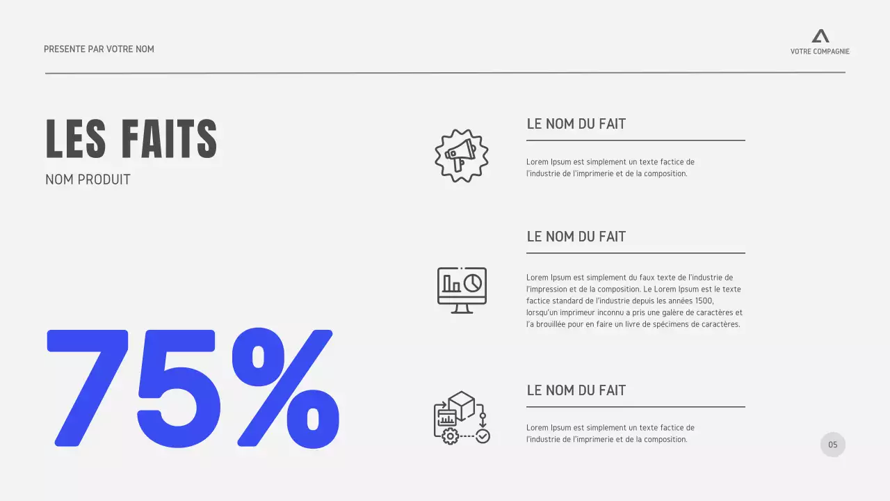 Noir Blanc Gris Stratégie d'entreprise minimale