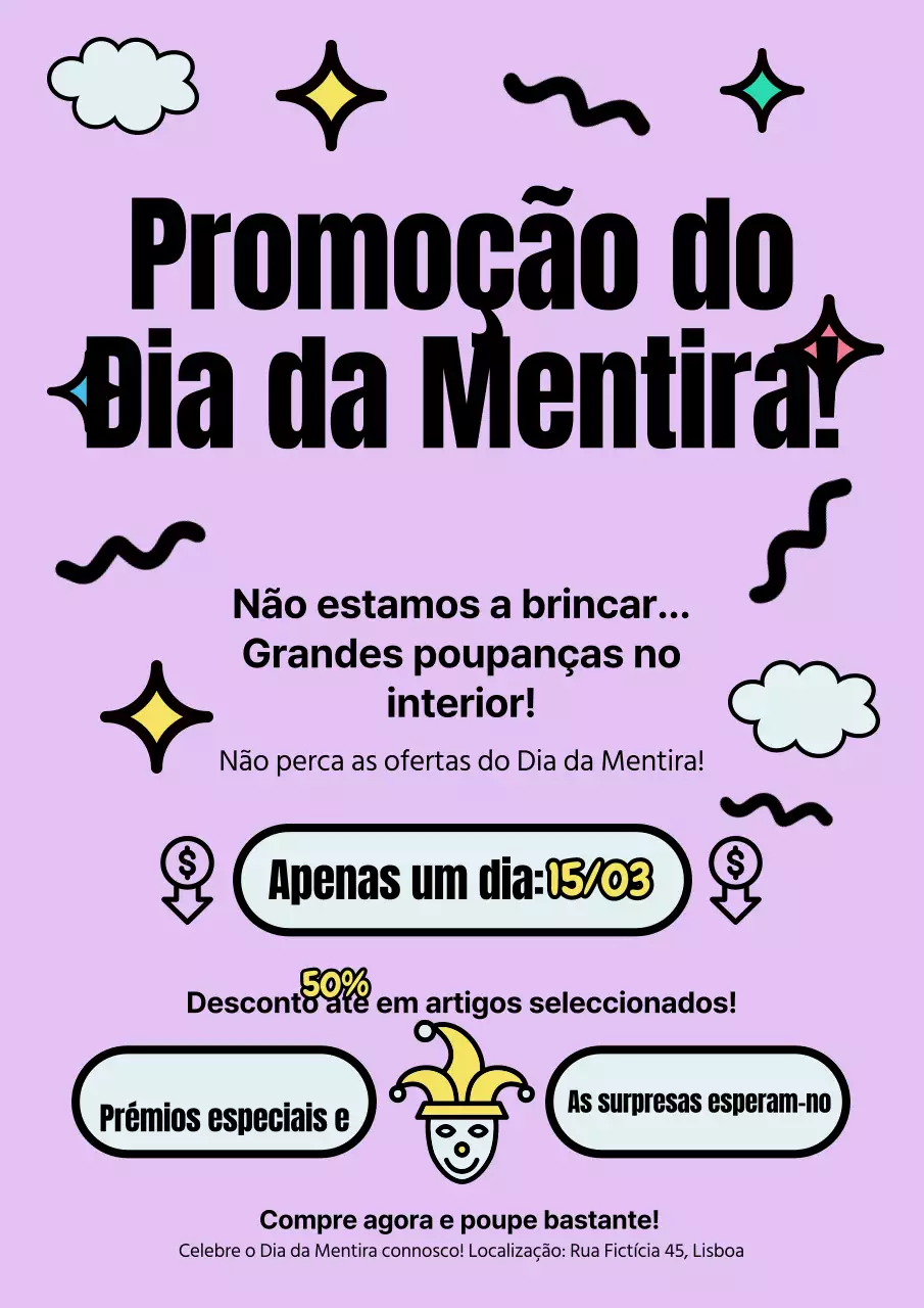 Promoção do Dia da Mentira!