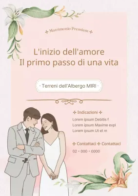 Promuovere una lussuosa location per matrimoni in rosa e bianco