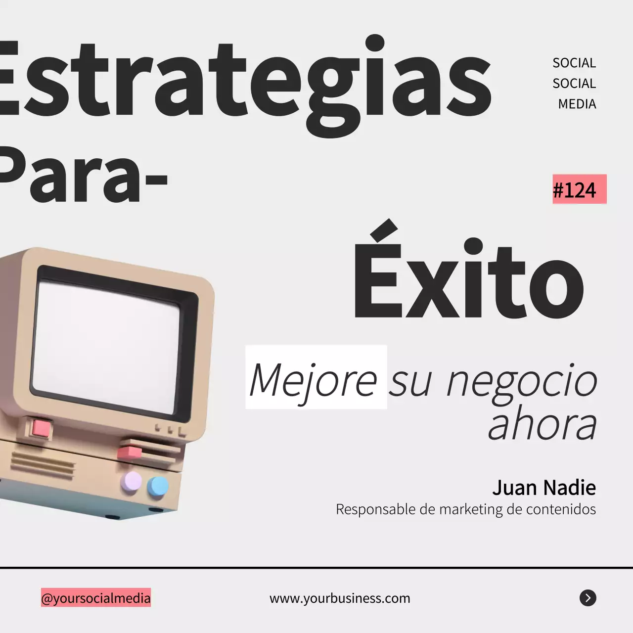 Gris Retro Negrita Estrategia Empresarial Consejos Instagram Carrusel Post