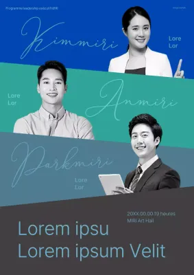 Annonce d'une école moderne de leadership en bleu et brun