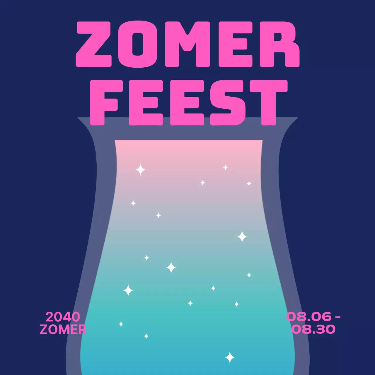 Zomerfestivals met kleurverlopen, glitter en gothic lettertypes