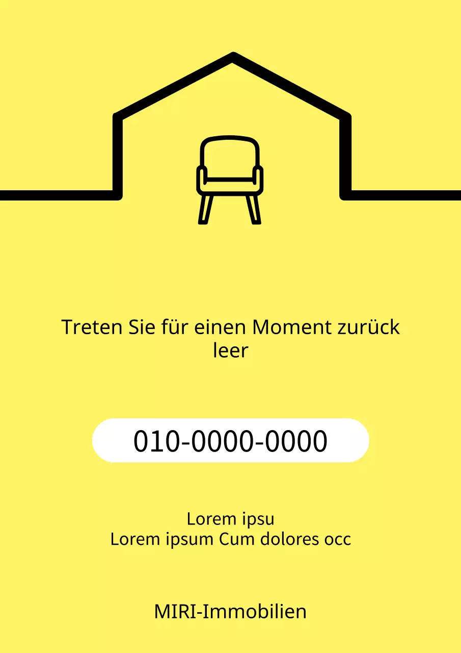 Eine einfache gelb-schwarze Stellenausschreibung für Immobilien