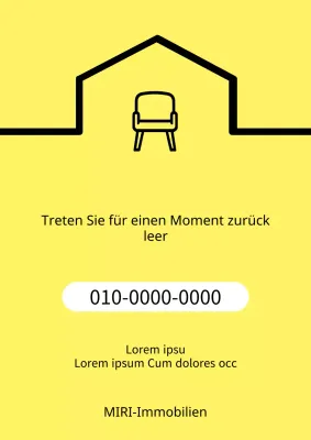 Eine einfache gelb-schwarze Stellenausschreibung für Immobilien