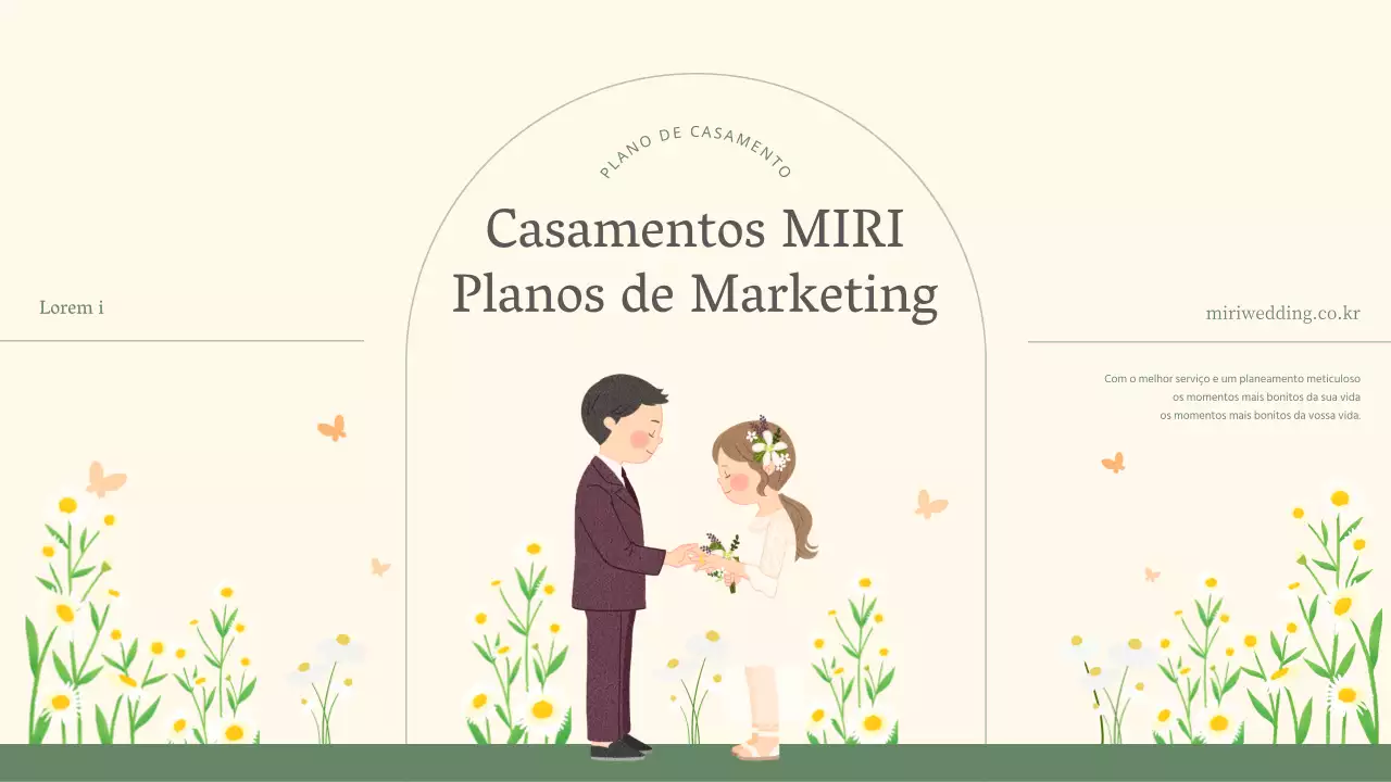 Plano de marketing para organizadores de casamentos em verde e marfim
