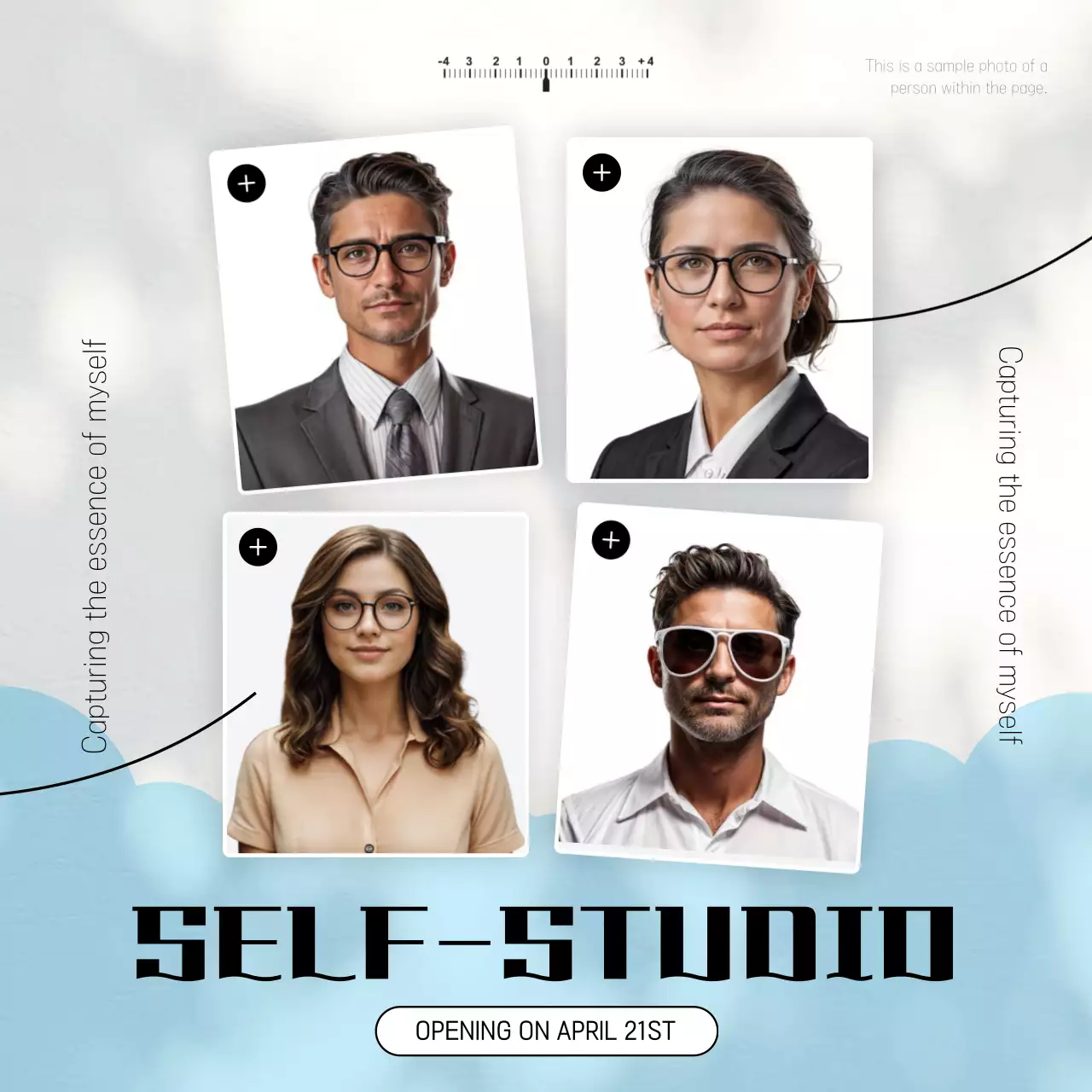 Blue Modern Self-Portrait Advertisement Social Media Post