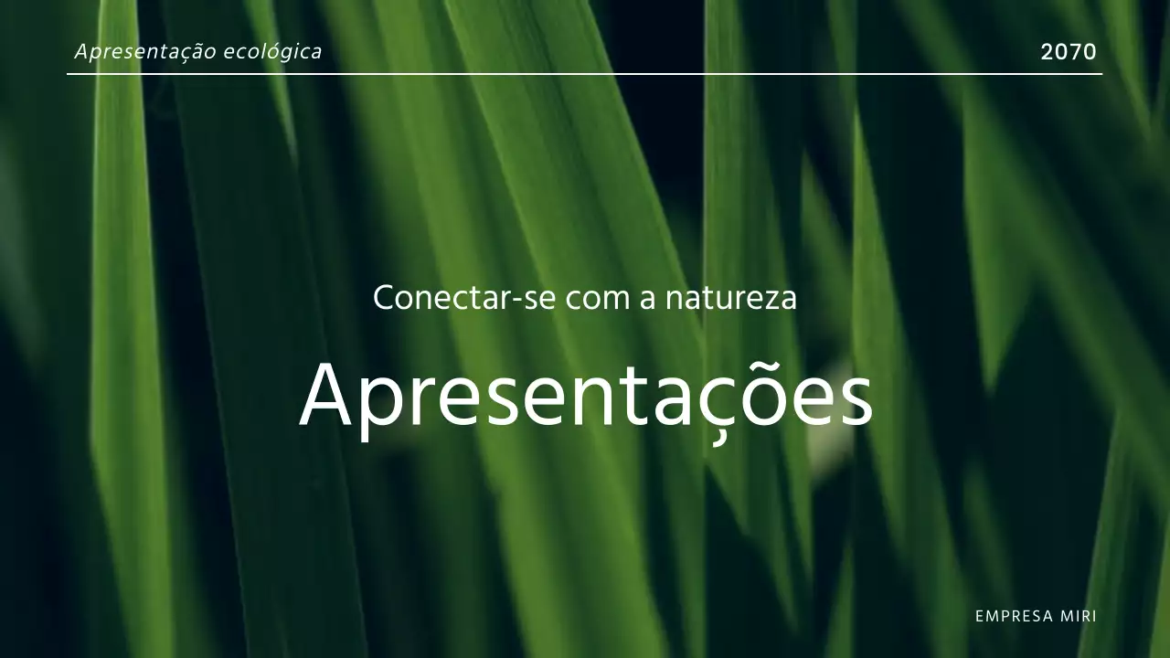 Relatório verde, moderno, naturalista e amigo do ambiente