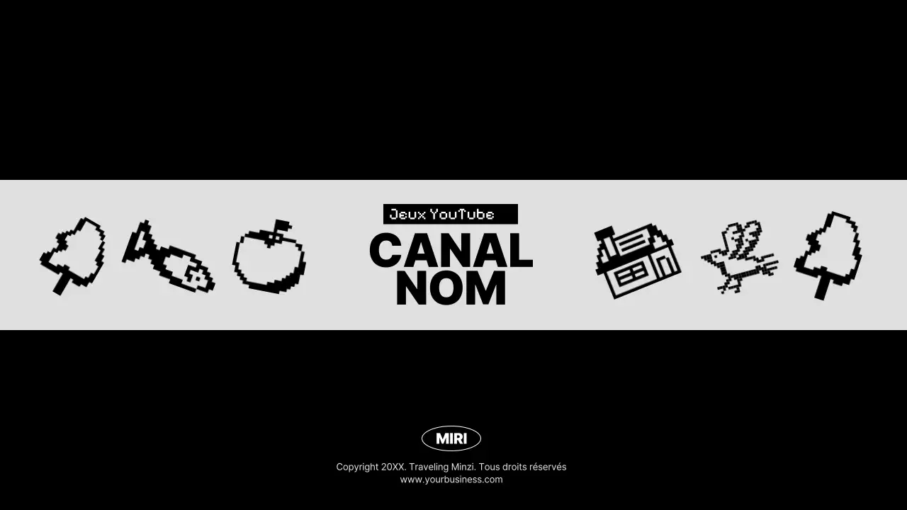 L'art des chaînes YouTube de jeux modernes en noir et blanc