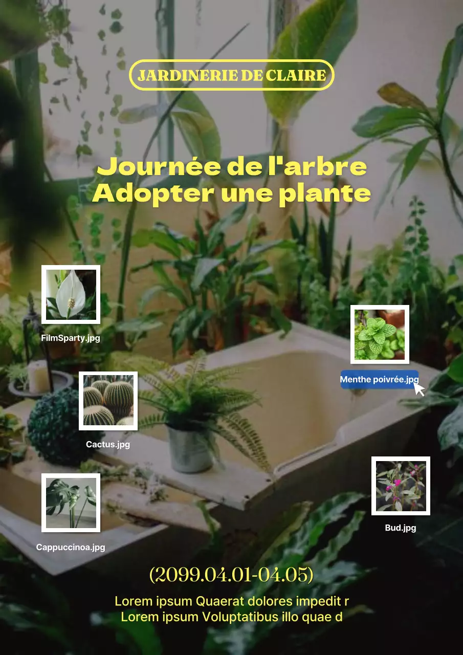 Promouvoir des réductions sur les plantes pour célébrer la tendance verte et jaune de la Journée verte.