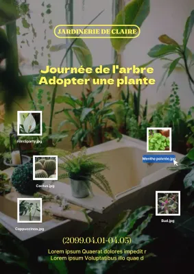Promouvoir des réductions sur les plantes pour célébrer la tendance verte et jaune de la Journée verte.