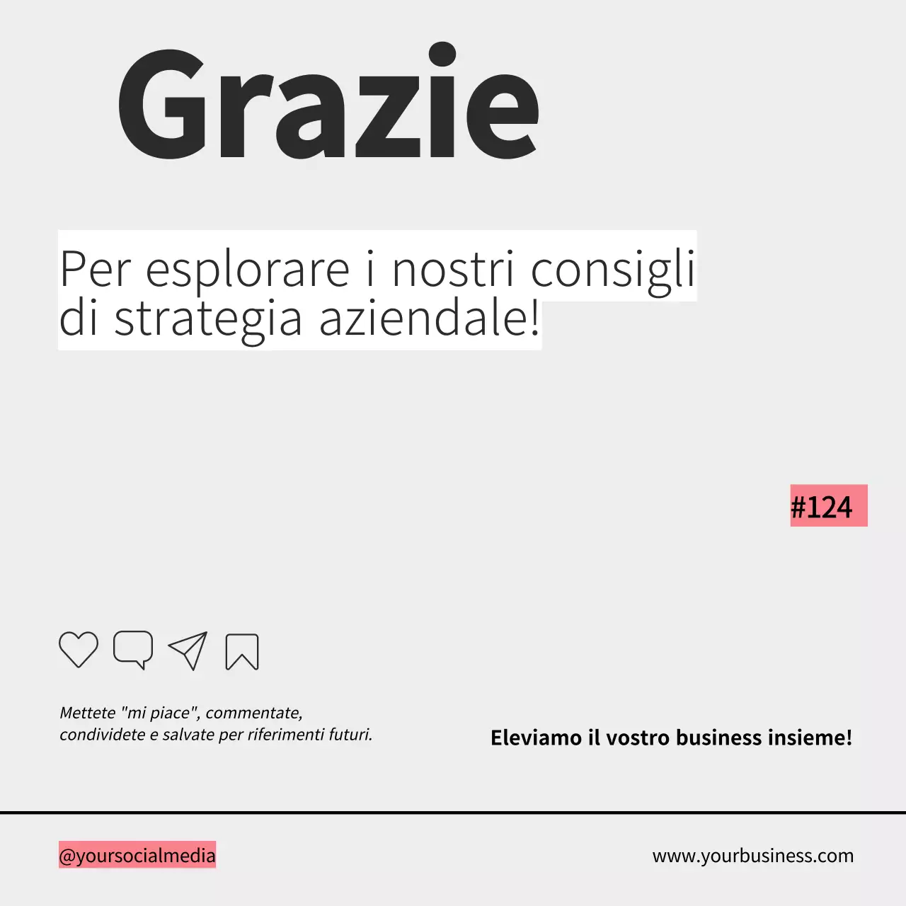Grigio retrò in grassetto Consigli di strategia aziendale Post carosello di Instagram