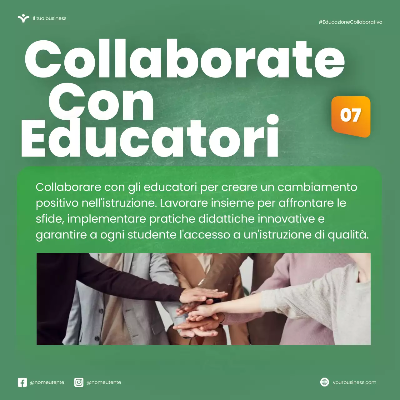 Verde Arancione Moderno Settimana nazionale di apprezzamento degli insegnanti Microblog Carosello di suggerimenti