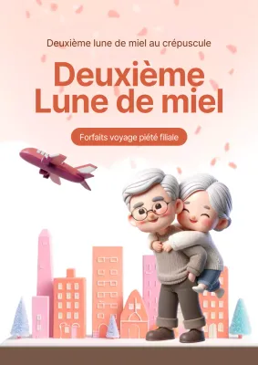 Flyer rose de piété filiale qui fait chaud au cœur